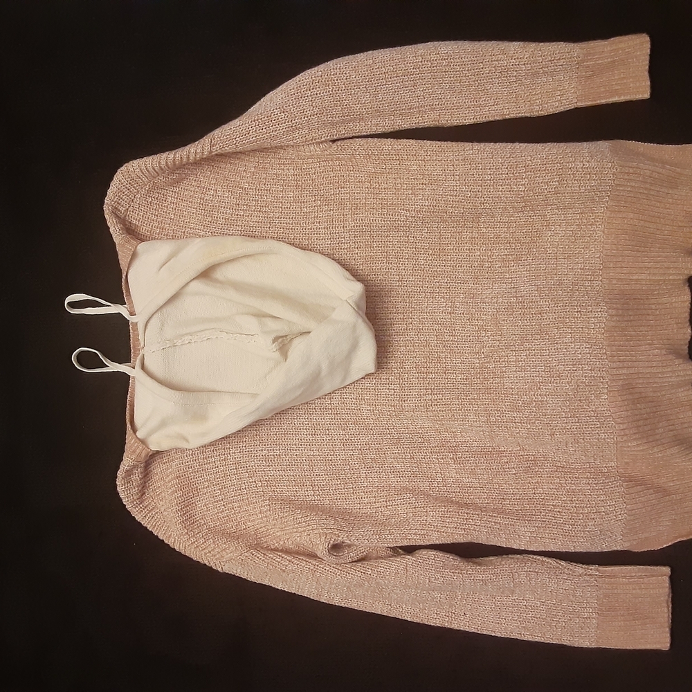 Nic + Zoe Women's Beige Sweater with Hood - Picture 3 of 11